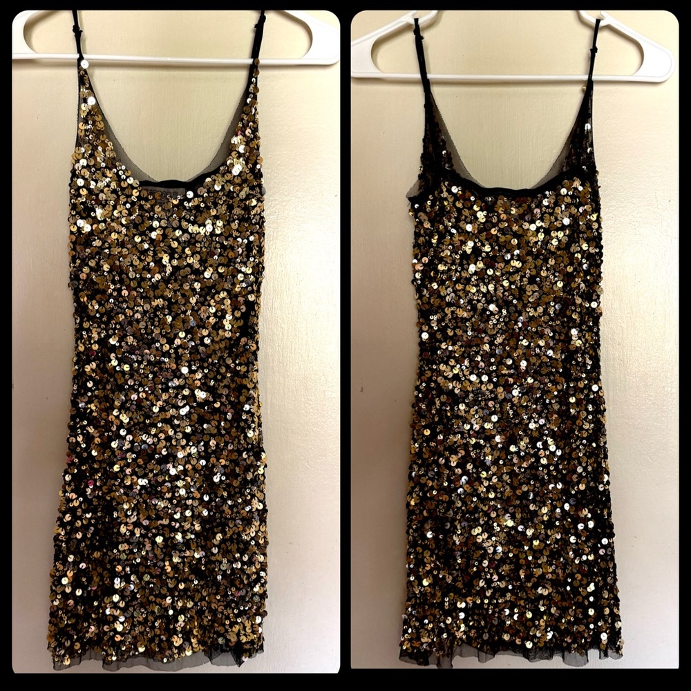 Gold Sequin mini dress or tank Top ❤️